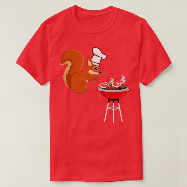 Camiseta Churrasco de Chef Squirrel Barbecue (Frente do Design)