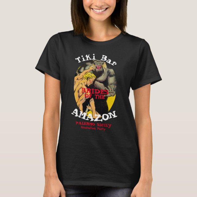 Camiseta Churrasco de festa de solteira Bar Tiki Amazon (Frente)
