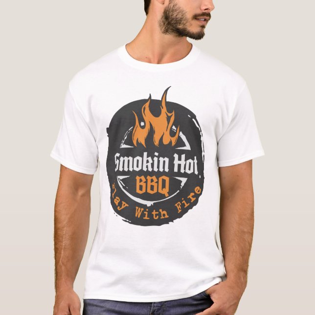 Camiseta Churrasco de Homens Reais com CHURRASCO Quente (Frente)