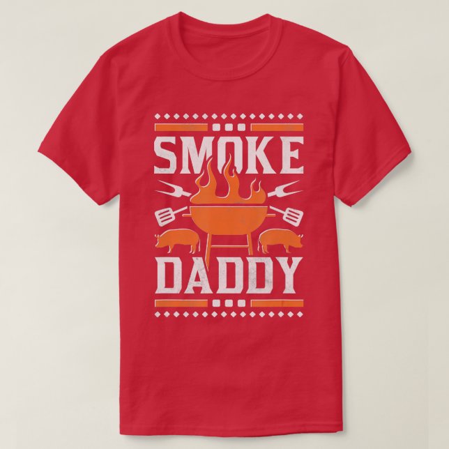 Camiseta Churrasco De Pai Engraçado Com pai (Frente do Design)