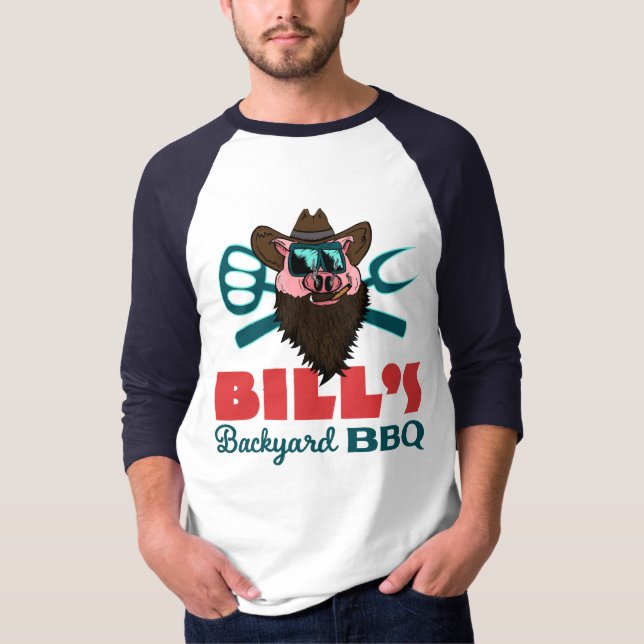 Camiseta Churrasco do quintal de Bill - Ranglan Tee (Frente)