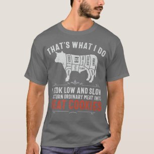 Camiseta churrasco engraçado carne de cozinhar fumante grel
