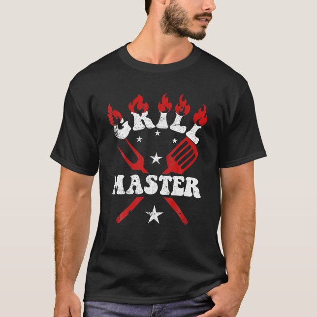 Camiseta Churrasco Engraçado Fumador Grillmaster (Frente)
