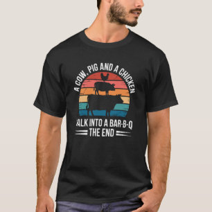 Camiseta Churrasco engraçado grelhando carne de boi porco e