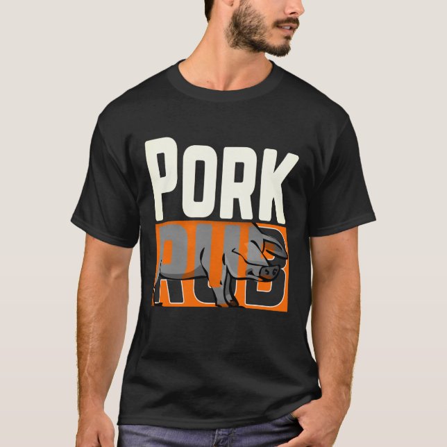 Camiseta Churrasco Engraçado "Pork Rub" (Frente)