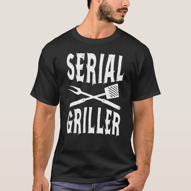Camiseta Churrasco Engraçado Serial Griller (Frente)