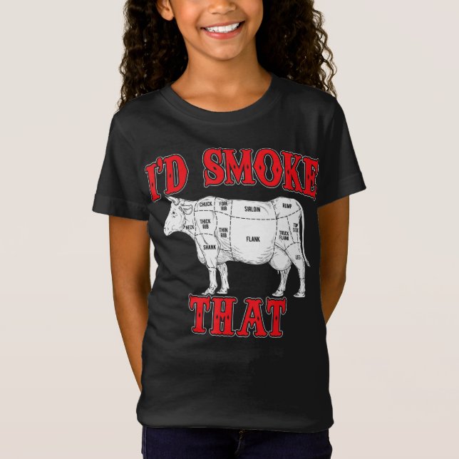 Camiseta Churrasco |Fumar O CHURRASCO De Vaca Em Grillmaste (Frente)
