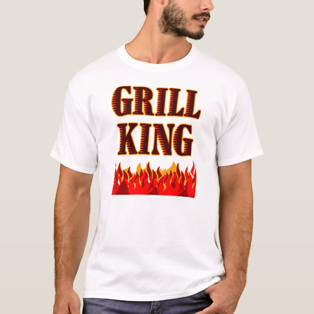 Camiseta Churrasco Grelha-Rei Saindo Camisa-T (Frente)