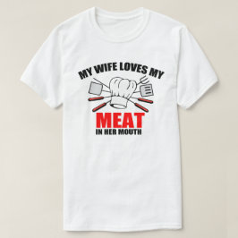 Camiseta CHURRASCO, minha esposa ama minha carne.