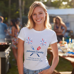 Camiseta Churrasco Patriótico do Dia 4 de Julho América 250