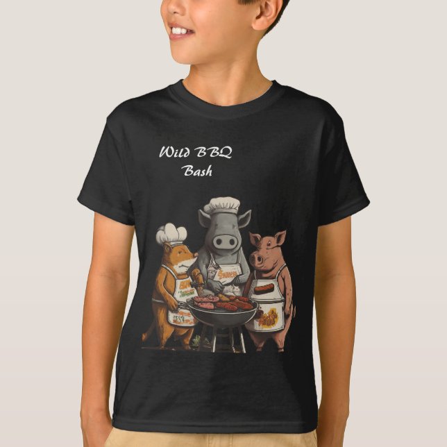 Camiseta Churrasco selvagem Bash preto (Frente)