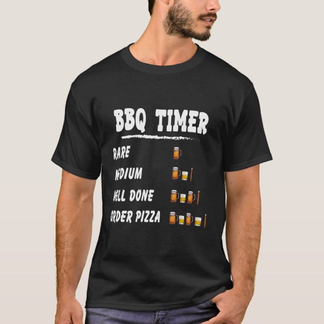 Camiseta Churrasco Timer Grelha E Fumante Grillin E Chillin (Frente)