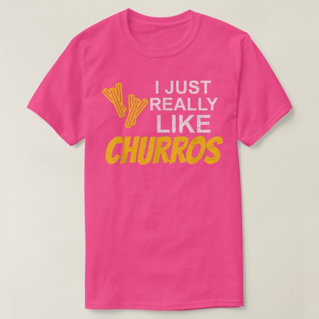 Camiseta Churros Espanhol Meican Boliviano comida amante vi (Frente do Design)