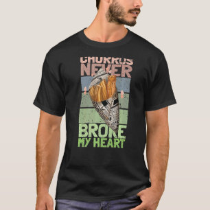 Camiseta Churros Nunca Quebrou Meu Amor Cardíaco Por Nunca