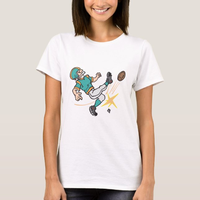 Camiseta chutando jogador de futebol (Frente)