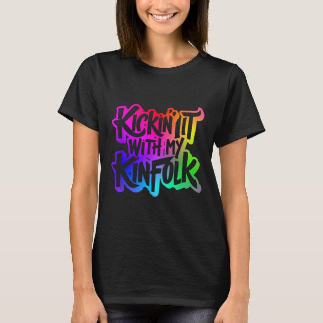 Camiseta Chutar Com Minha Reunião Familiar Engraçada Do Kin (Frente)