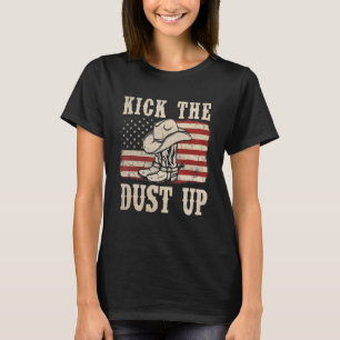 Camiseta Chute a Poeira Botas de Cowboy Chapéu Bandeira Oci