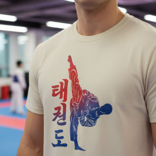 Camiseta Chute Alto de Taekwondo com as cores da Bandeira C