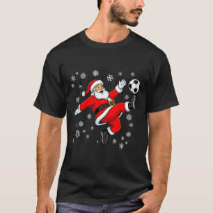 Camiseta Chute de bicicleta de futebol do Papai Noel Natal 