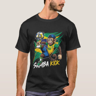 Camiseta Chute de samba - Bandeira do futebol macaco Brasil