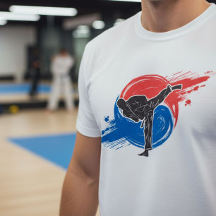 Camiseta Chute de Taekwondo com Pincelada Taegeuk Coreana