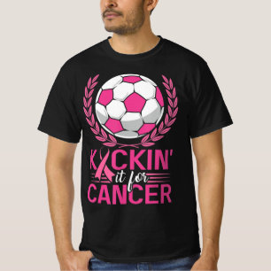 Camiseta Chute-o para Cancer Futebol Rosa Fita Fita Mama