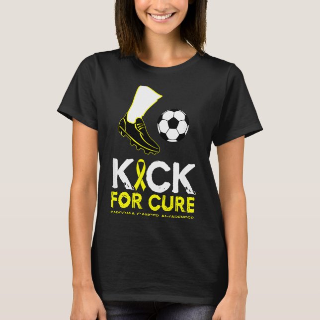 Camiseta Chute para design de bola de futebol sarcoma cânce (Frente)