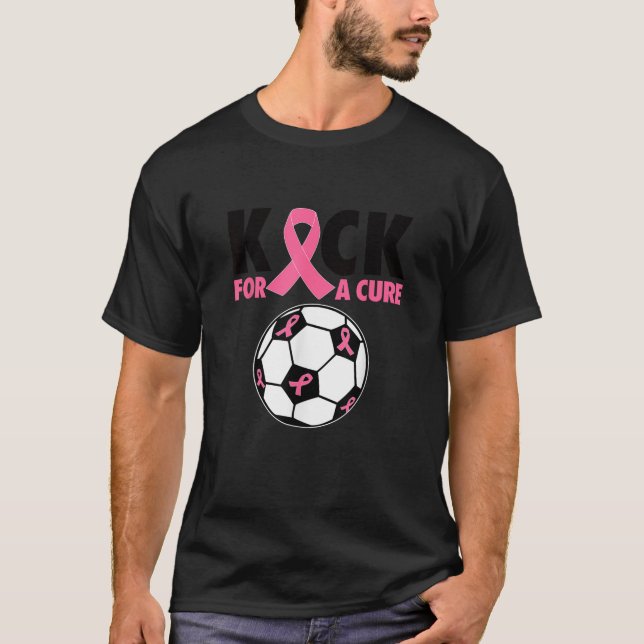 Camiseta Chute para um Cancer de mama puro Ribbo rosa-consc (Frente)