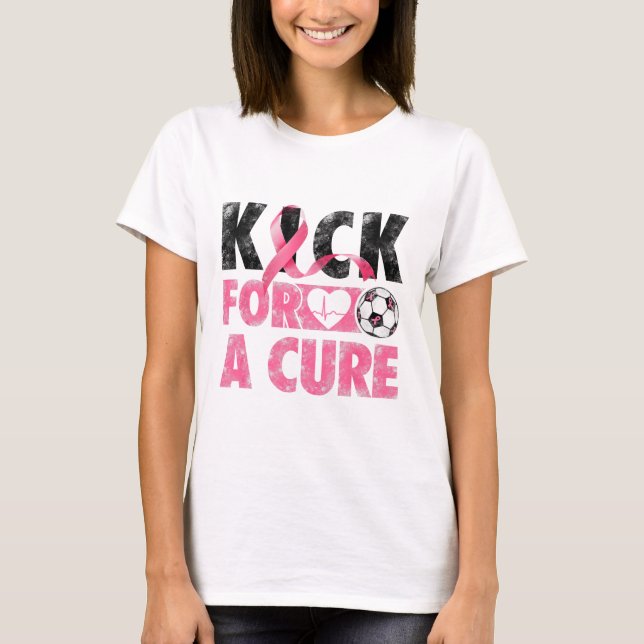 Camiseta Chute Para Um Rigbo Rosa De Consciência Do Cancer  (Frente)