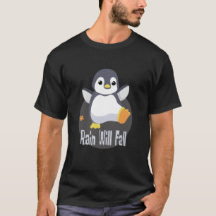 Camiseta Chuva cairá alegre pinguim bebê engraçado Kawaii