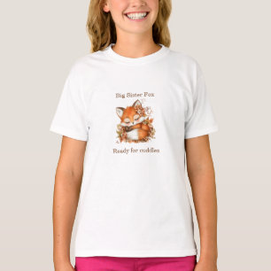 Camiseta Chuva de Bebê do Pequeno Raposo de Outono “Irmã Ma