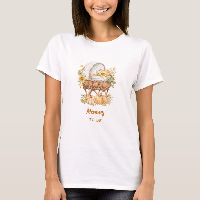 Camiseta Chuva de Bebê Neutra de Abóbora de Outono (Frente)