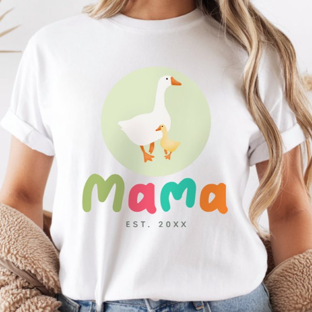 Camiseta Chuva de Bebê Neutra Mamãe Gansa Fofa (Criador carregado)