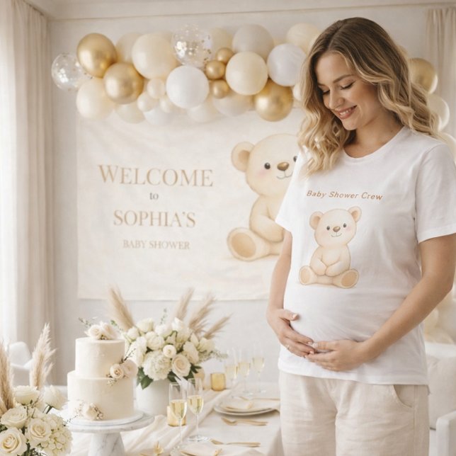 Camiseta Chuva de Bebê Personalizada Boho Urso (Criador carregado)