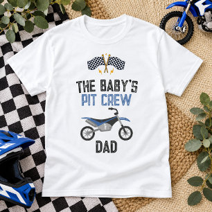 Camiseta Chuva de Bebê Pit Crew Pai Moto de Terra