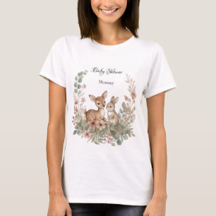 Camiseta Chuva de Bebê Verde Sage Florestal Cerveja Veado C