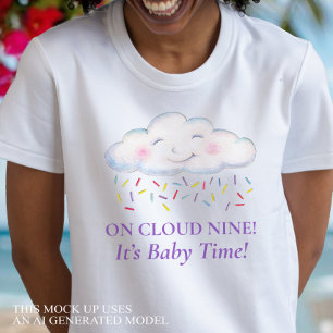 Camiseta Chuva de Bênçãos Baby shower aquarela mãe para ser