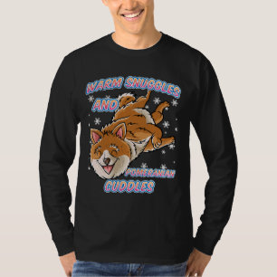 Camiseta Chuvas Quentes E Cachorros Pomeranianos De Natal