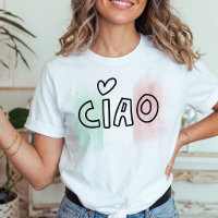 CIAO bandeira italiana verde branco vermelho Itáli