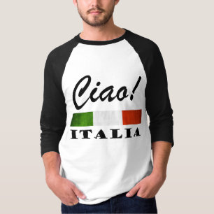 Camiseta Ciao! Bandeira vermelha branca verde de Italia