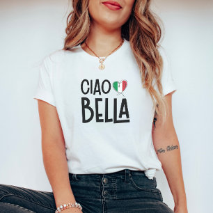Camiseta Ciao Bella - Coração da Bandeira italiana