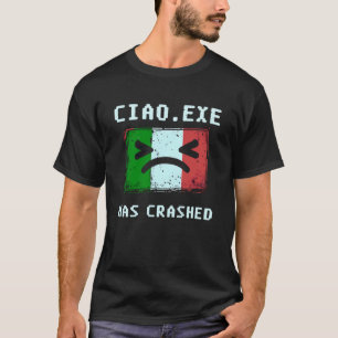 Camiseta Ciao.exe Travou Design de Tecnologia Tela Azul Eng