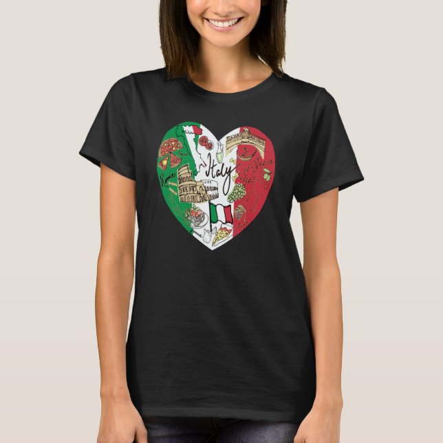 Camiseta Ciao Italy Cool Italy Graphic Flag Heart Cute Ital (Frente)
