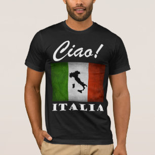 Camiseta Ciao! Mapa italiano da bandeira de Italia