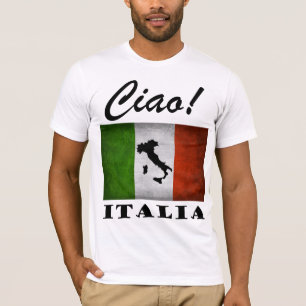 Camiseta Ciao! Mapa italiano da bandeira de Italia