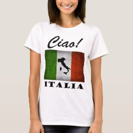 Camiseta Ciao! Mapa italiano da bandeira de Italia