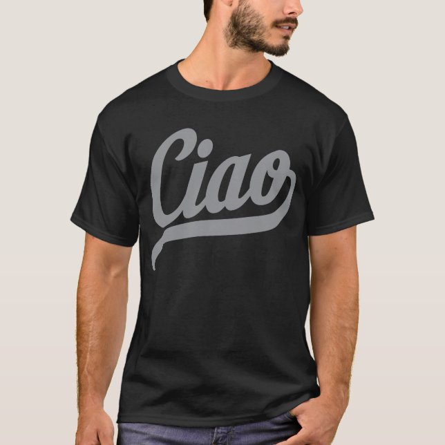 Camiseta Ciao Script (Cinzas) (Frente)