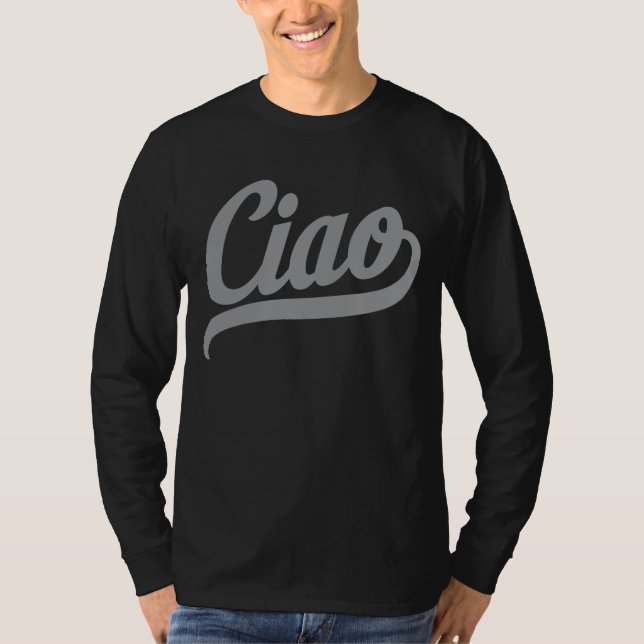 Camiseta Ciao Script (Cinzas) (Frente)