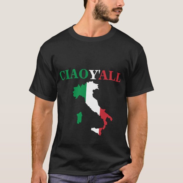 Camiseta "Ciao Y'all" HillBillyCamisa Humor Italiana (Frente)