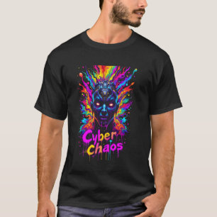Camiseta Ciber Caos Psicodélico Vibrante Trippy Colorido